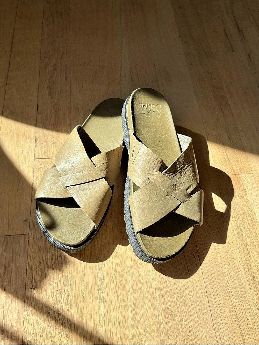Birkenstock Women's Green Cross-Strap Sandals